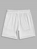 Wrinkle Textured Drawstring Casual Shorts -  