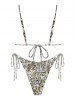Maillot de Bain Bikini Léopard à Bretelles Tressées - Multi S