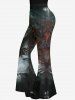 Gothic Blood Girl Print Flare Pants -  