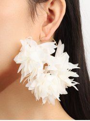 Chiffon Petal Hoop Earrings -  