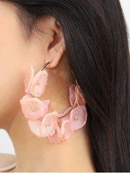 Boucles D'Oreilles Pétale en Mousseline de Soie - Rose clair 