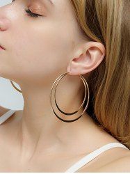 Boucles D'Oreilles Au Crochet Minimaliste Superposées - d'or 