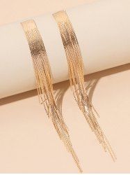 Boucles D'Oreilles Pendantes Motif Métal et Pompon Style Vintage - d'or 