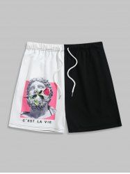 C'EST LA VIE Rose Statue Pattern Casual Shorts -  