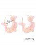 Boucles D'Oreilles Pétale en Mousseline de Soie - Rose clair 
