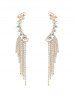 Faux Crystal Rhinestone Tassel Drop Earrings -  