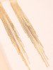 Boucles D'Oreilles Pendantes Motif Métal et Pompon Style Vintage - d'or 