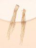 Boucles D'Oreilles Pendantes Motif Métal et Pompon Style Vintage - d'or 