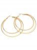 Boucles D'Oreilles Au Crochet Minimaliste Superposées - d'or 