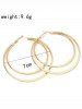 Boucles D'Oreilles Au Crochet Minimaliste Superposées - d'or 