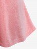 T-shirt Zippé Anneau en O à Epaule Dénudée Grande Taille - Rose clair 4X | US 26-28