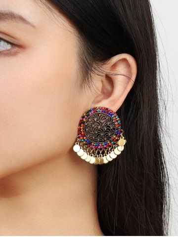 Vintage Court Colored Diamond Stud Earrings - MULTI