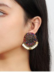 Vintage Court Colored Diamond Stud Earrings -  
