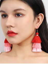Boucles D'Oreilles Pendantes Dégradées à Frange 3 Pièces - Multi 