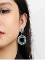 Vintage Flower Turquoise Drop Earrings -  