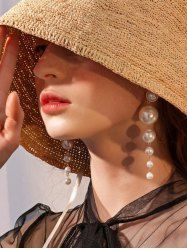 Vintage Faux Pearl Drop Earrings -  