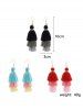 Boucles D'Oreilles Pendantes Dégradées à Frange 3 Pièces - Multi 