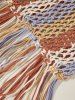 Ethnic Style Hollow Out Braided Tassel Design Beach Tote Bag -  