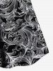 Haut à Bretelle Ajustable Gothique Motif de Crâne Imprimée à Epaule Dénudée (Sans Dos) - Noir 1X