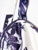 Butterfly Print Lace Up Tied Shoulder Sleeveless High Waisted A Line Midi Dress -  
