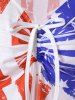 American Flag Print Cinched Asymmetric T-shirt -  
