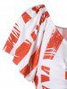 American Flag Print Cinched Asymmetric T-shirt -  