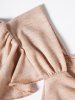 Heather Ruched Ruffle Casual Tank Top -  
