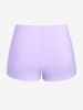 Plus Size Twist O-ring Boyleg Tankini Swimsuit (Adjustable Shoulder Strap) -  