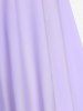 Maillot de Bain Tankini Tordu à Bretelle Anneau en O de Grande Taille (Réglable) - Violet clair 4X | US 26-28