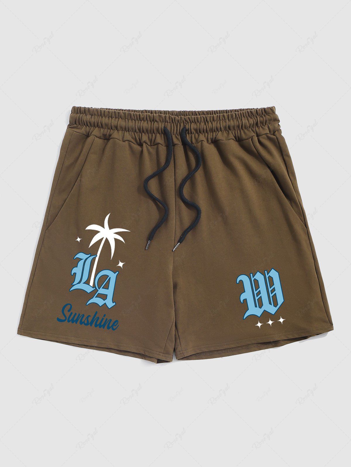 Shops LA Coconut Tree Pattern Sweat Shorts  