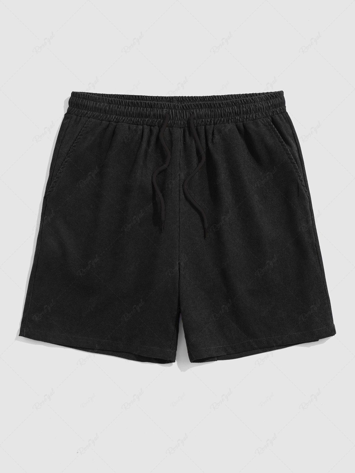 Buy Pocket Plain Corduroy Textured Shorts  