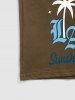 LA Coconut Tree Pattern Sweat Shorts -  