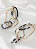 Boucles D'Oreilles Vintage Pendantes Léopard Design en Acrylique - d'or 