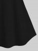 T-shirt Rayé à Epaule Dénudée de Grande Taille à Manches Raglan - Noir 5x | US 30-32
