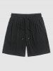 Jacquard Textured Solid Color Short Sleeves T Shirt With Shorts Two Piece Set -  
