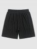 Jacquard Textured Solid Color Short Sleeves T Shirt With Shorts Two Piece Set -  