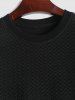 Jacquard Textured Solid Color Short Sleeves T Shirt With Shorts Two Piece Set -  