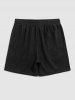 Pocket Plain Corduroy Textured Shorts -  