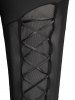 Pantalon Evasé Gothique Panneau en Maille Transparente à Lacets - Noir 1X | US 14-16