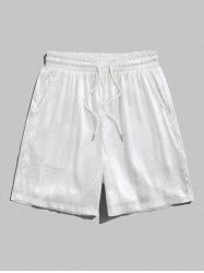 Coconut Tree Pattern Satin Shorts -  