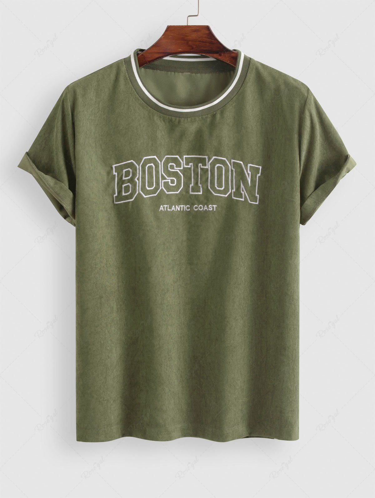 Online Corduroy BOSTON ATLANTIC COAST Embroidery Pullover Tee  