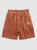 Coconut Tree Pattern Satin Shorts -  