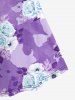 Robe Croisée Tie-Dye Imprimé à Fleurs Grande Taille - Violet clair 5x | US 30-32