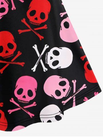 Gothic Skulls Print Crisscross Cami Dress