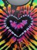 Plus Size Tie Dye Heart Printed Short Sleeves T-shirt and Leggings Outfit -  