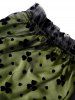 Mini-Robe Superposée Motif Fleuri en Maille à Volants avec Ceinture à Lacets - Vert profond S