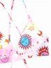 Lace Up Sun and Moon Star Print Bikini Swimwear -  