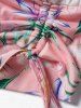 Flower Leaf Print Crossover Cinched Long Faux Twinset T Shirt -  