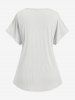 Plus Size V Neck Solid Color Top and Shorts Pajamas Set -  