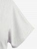 Plus Size V Neck Solid Color Top and Shorts Pajamas Set -  